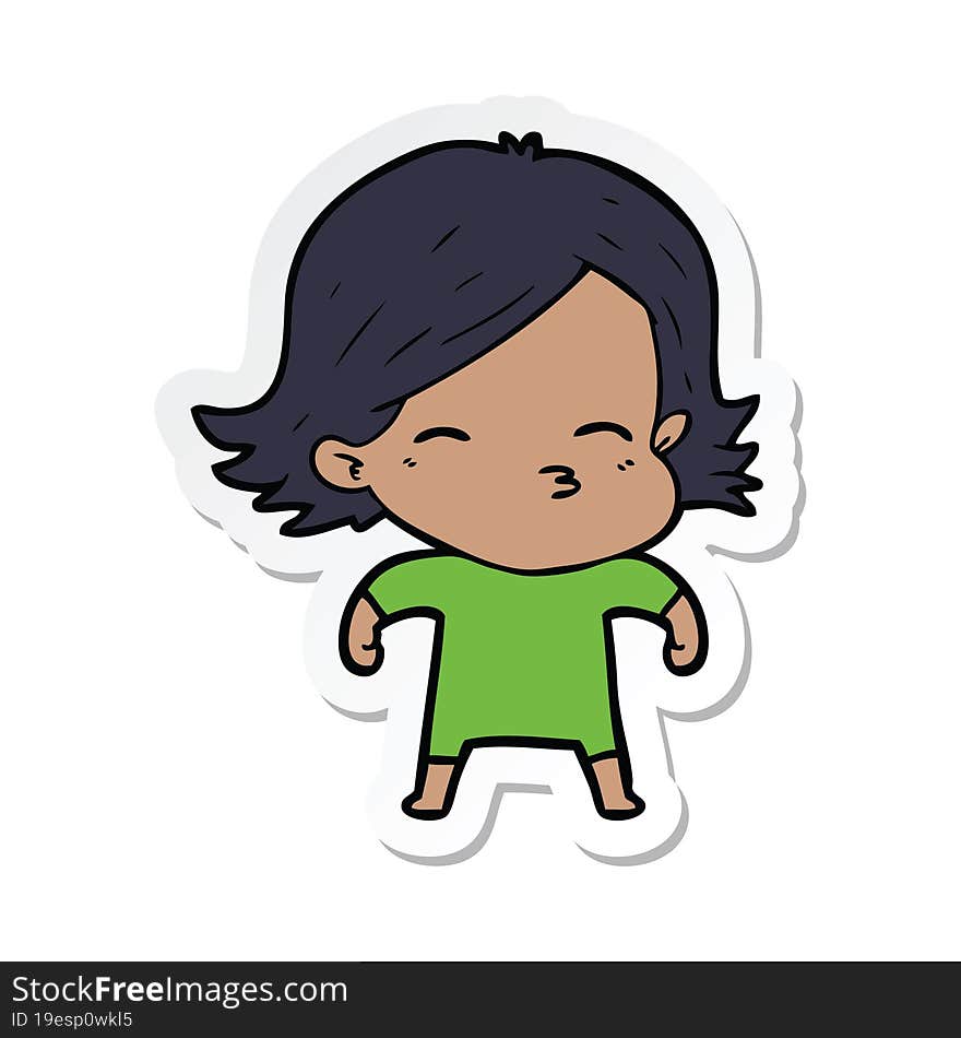 sticker of a cartoon woman