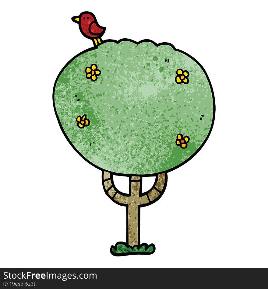 cartoon doodle tree