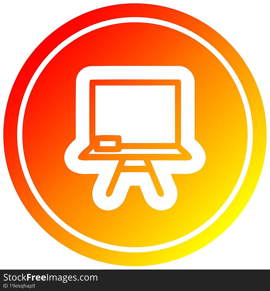 School Blackboard Circular In Hot Gradient Spectrum