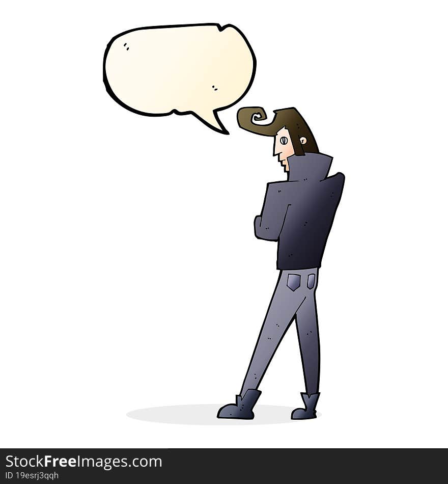 Cartoon Cool Guy With Speech Bubble