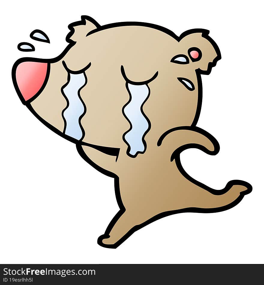 cartoon crying bear. cartoon crying bear