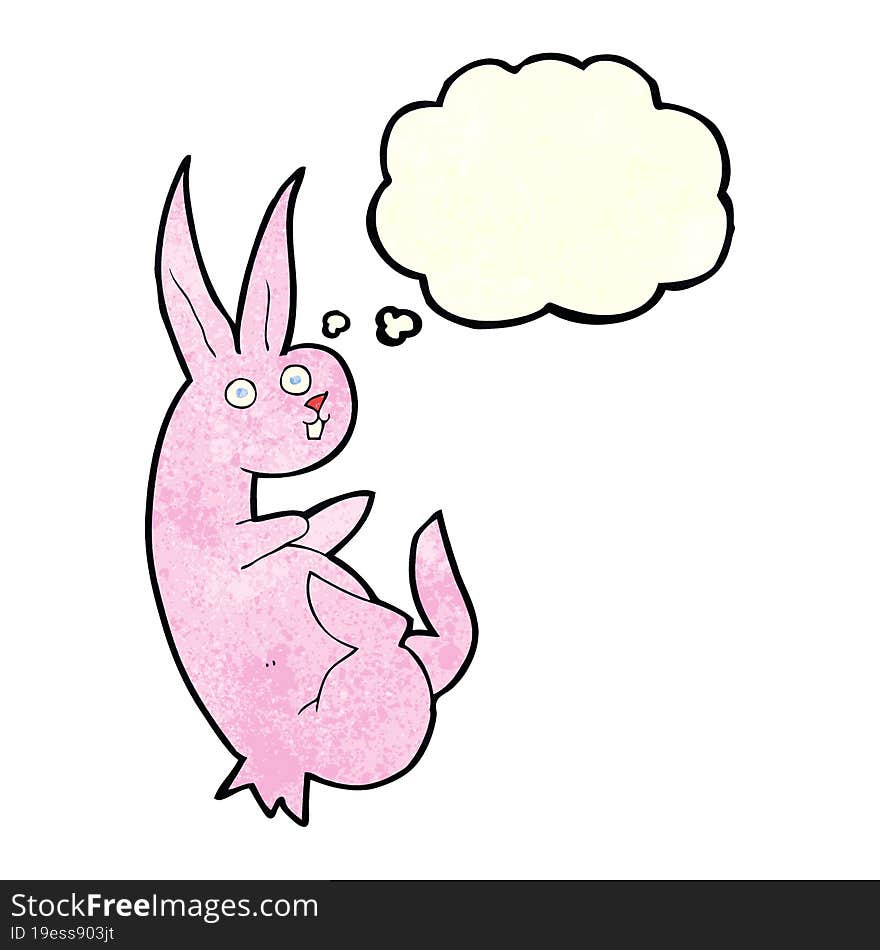 Cue Cartoon Rabbit With Thought Bubble