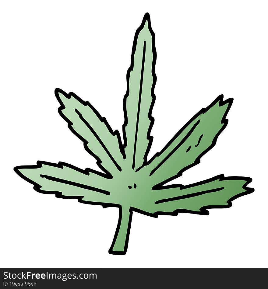 Cartoon Doodle Marijuana Leaf