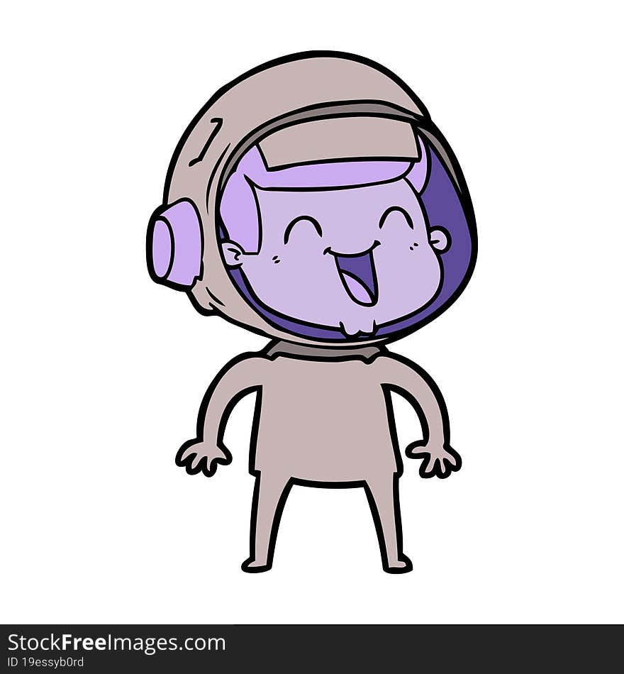 happy cartoon astronaut. happy cartoon astronaut