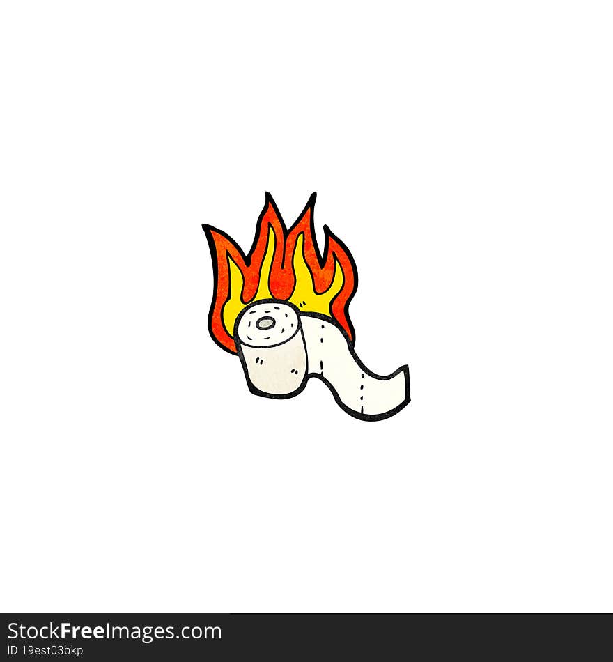 cartoon burning toilet roll