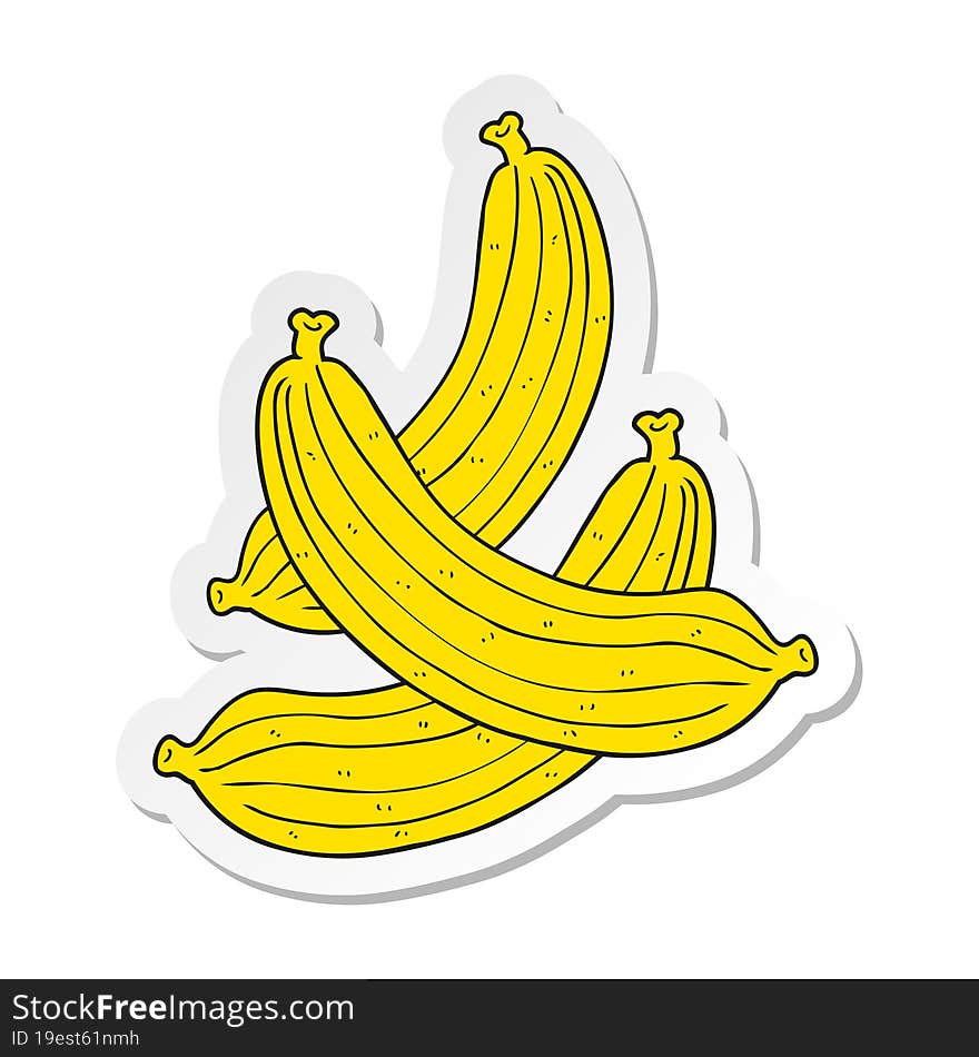 Sticker Of A Cartoon Bananas