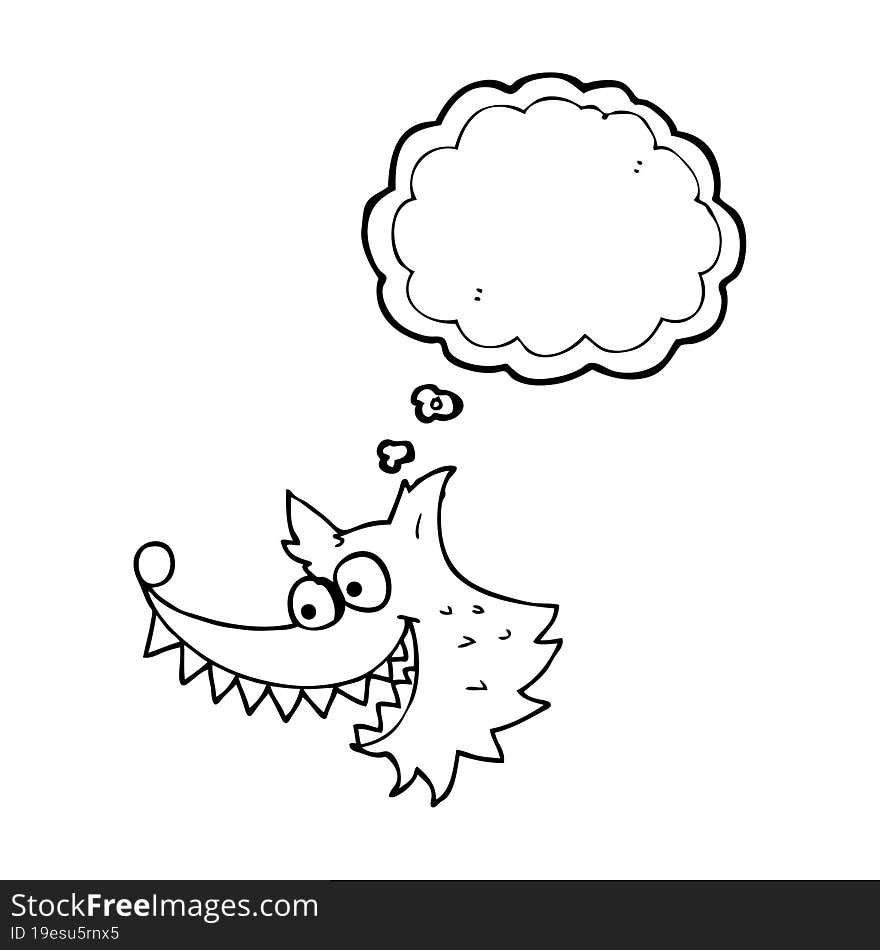 thought bubble cartoon crazy wolf