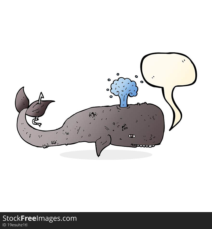 cartoon whale with speech bubble