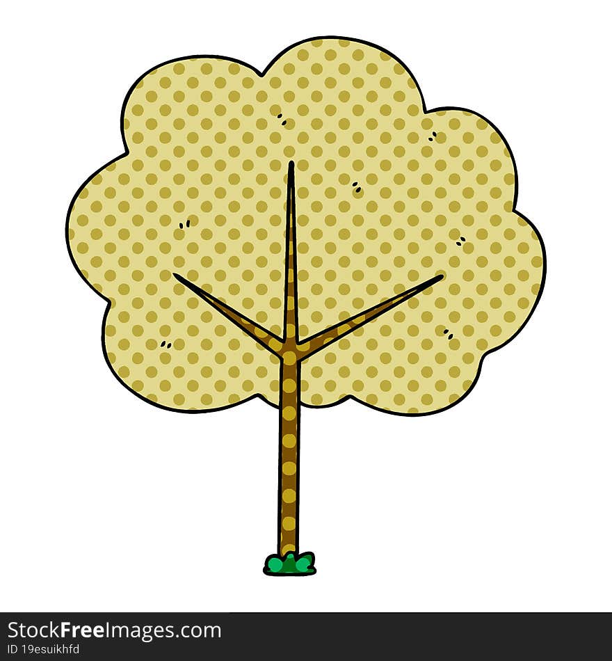 Quirky Comic Book Style Cartoon Tree