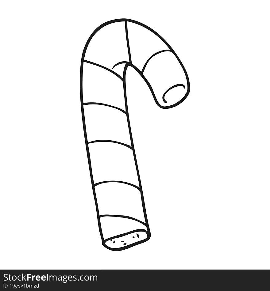 black and white cartoon candy cane