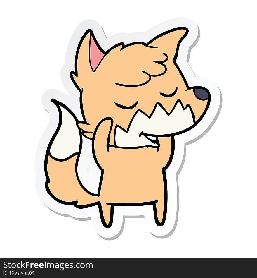 sticker of a friendly cartoon fox