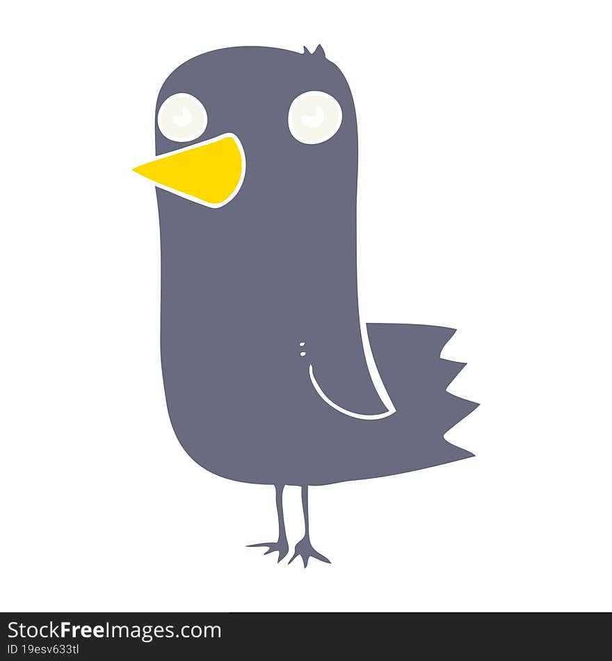 flat color style cartoon bird