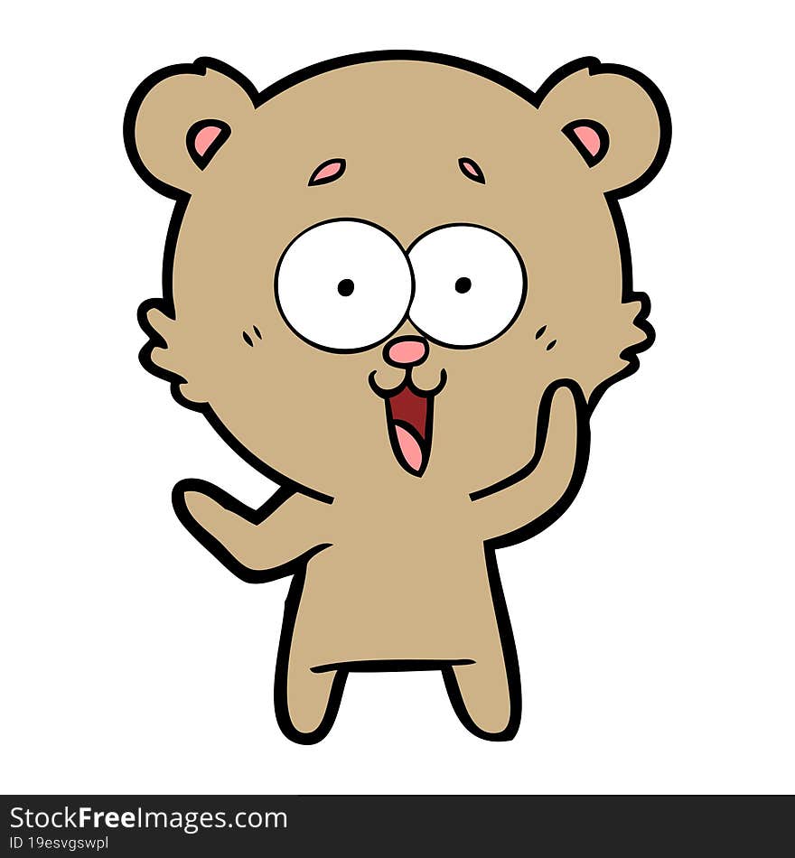 laughing teddy  bear cartoon. laughing teddy  bear cartoon