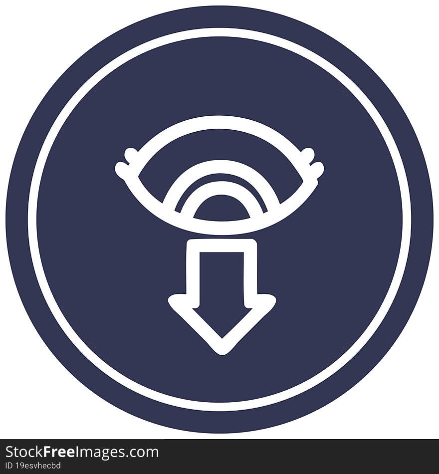 staring eye circular icon