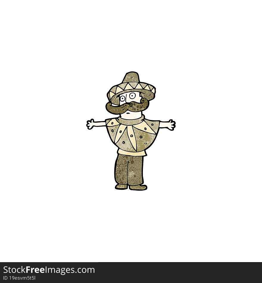 cartoon man in mexican costume