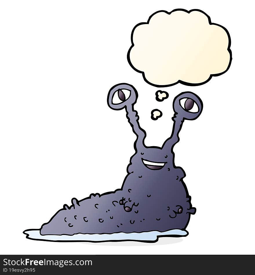 Cartoon Slug With Thought Bubble