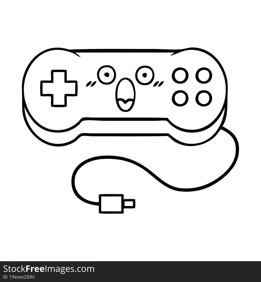 Line Drawing Cartoon Game Controller