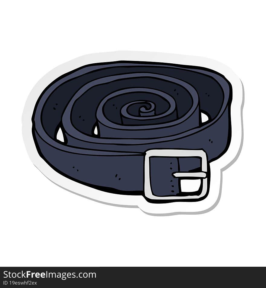 sticker of a cartoon leather belt