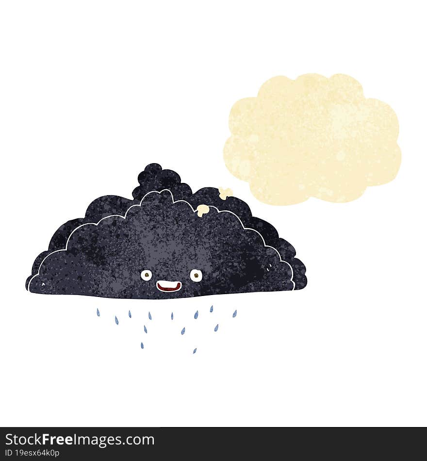 Cartoon Rain Cloud With Thought Bubble