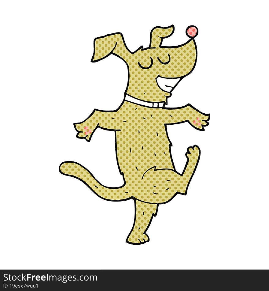 freehand drawn cartoon dancing dog