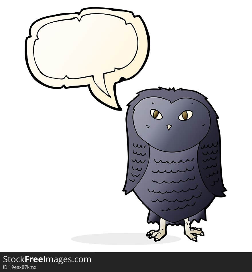 cartoon owl with speech bubble