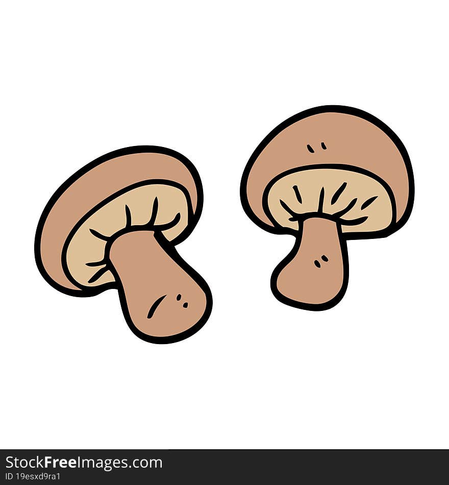 cartoon doodle mushrooms