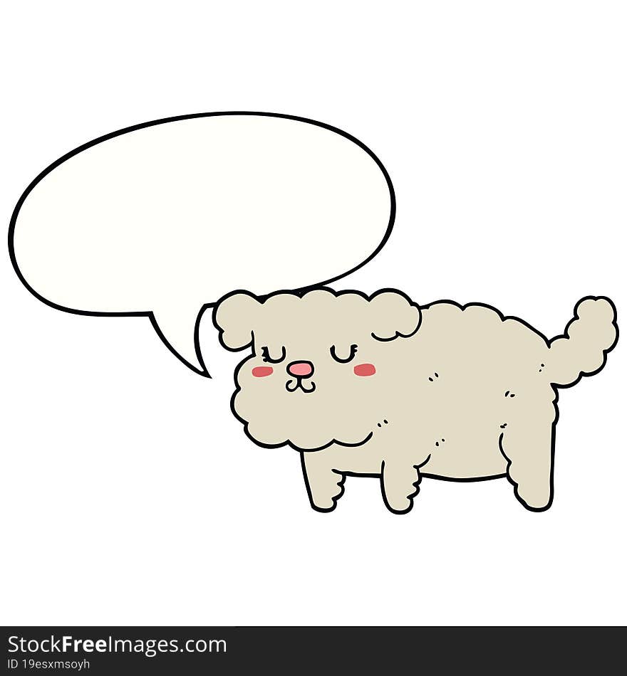 Cartoon Dog And Speech Bubble