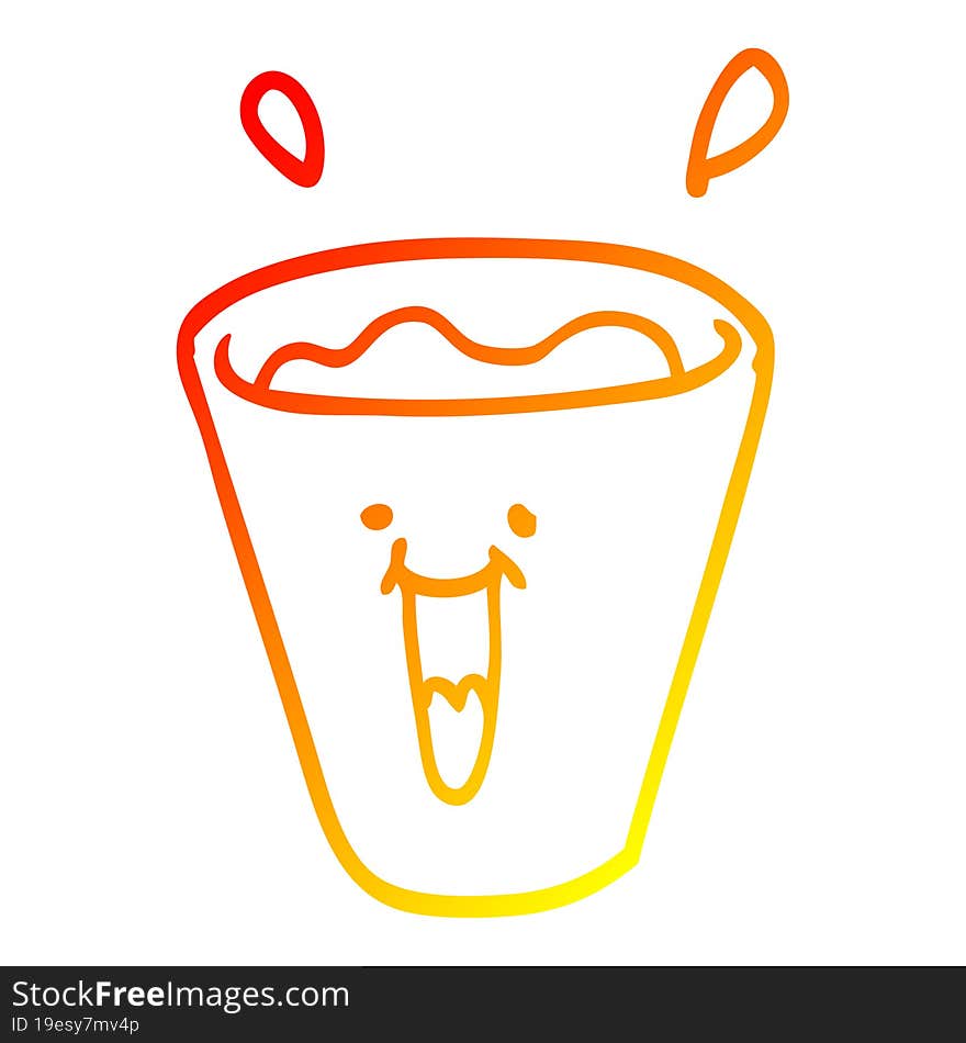 warm gradient line drawing cartoon happy drinks