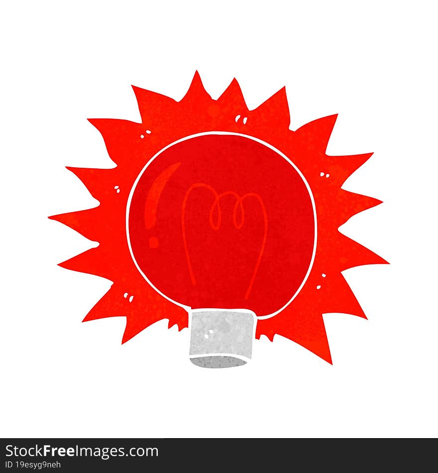 Cartoon Flashing Red Light Bulb