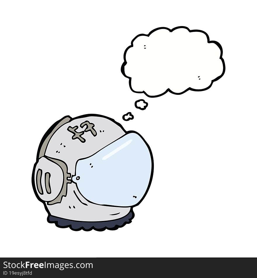 Cartoon Astronaut Helmet With Thought Bubble