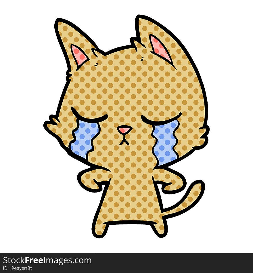 crying cartoon cat. crying cartoon cat