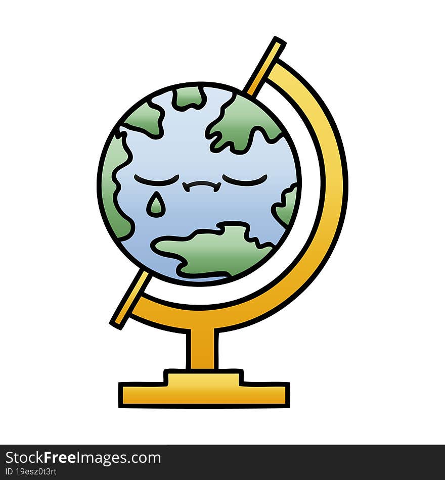 gradient shaded cartoon globe of the world