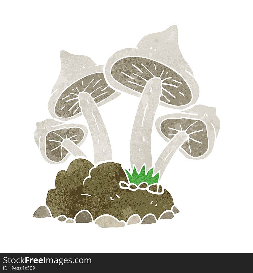 retro cartoon mushrooms