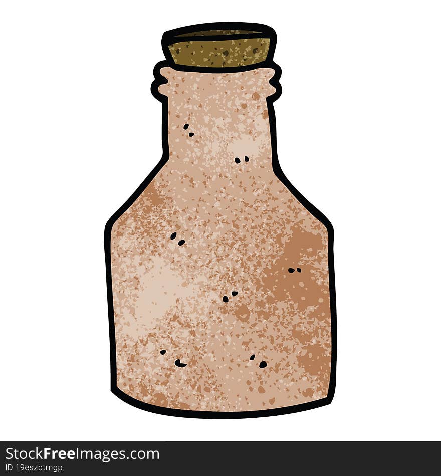 cartoon doodle old ceramic bottle with cork