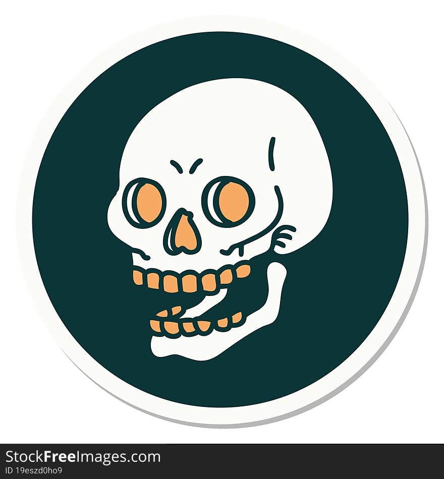 tattoo style sticker of a skull