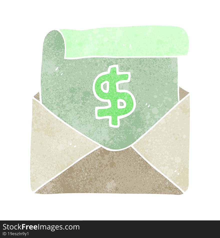 retro cartoon payment letter