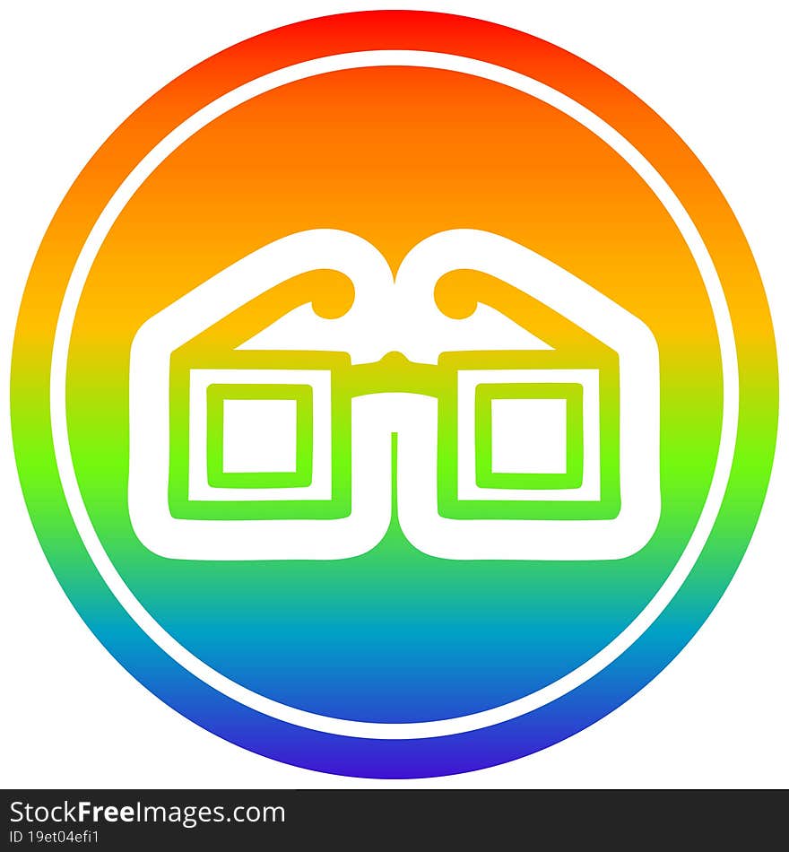 square glasses circular in rainbow spectrum