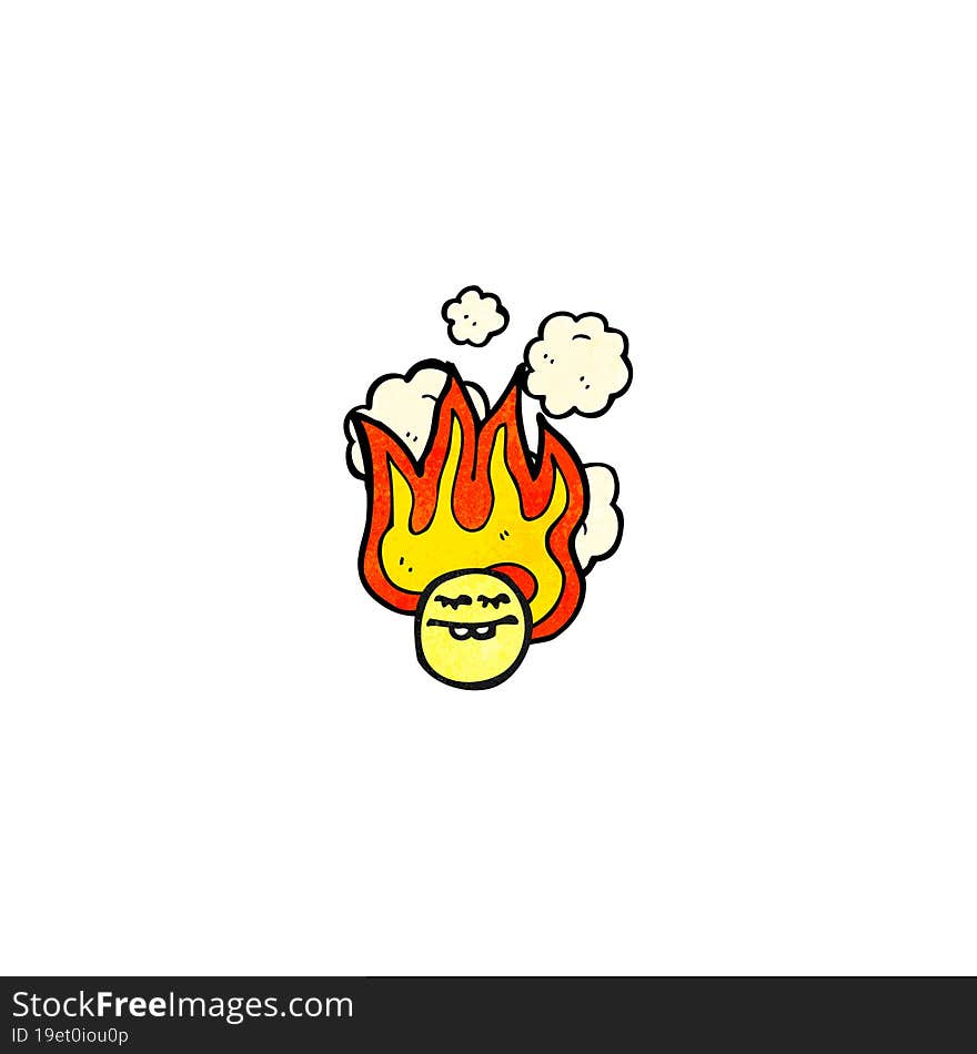 flaming emoticon face cartoon