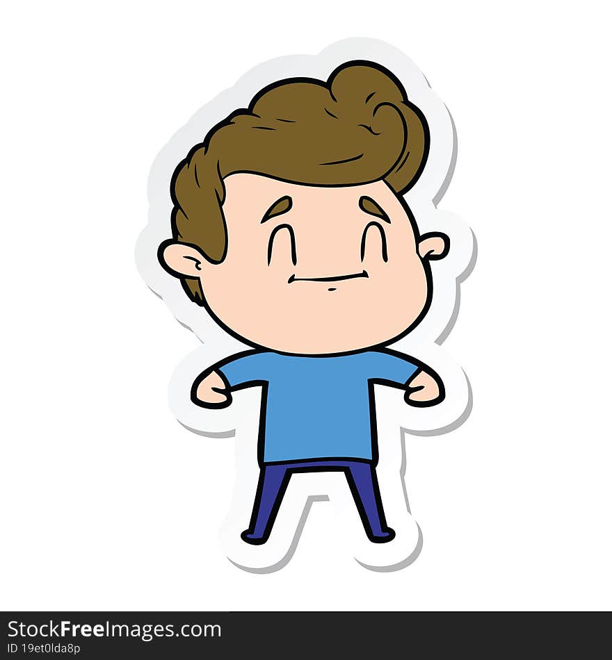 sticker of a happy cartoon man