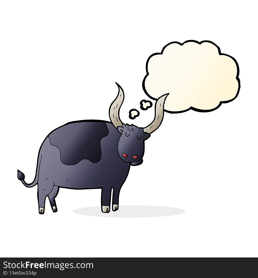 Cartoon Ox With Thought Bubble