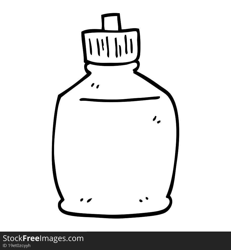 black and white cartoon squirt bottle