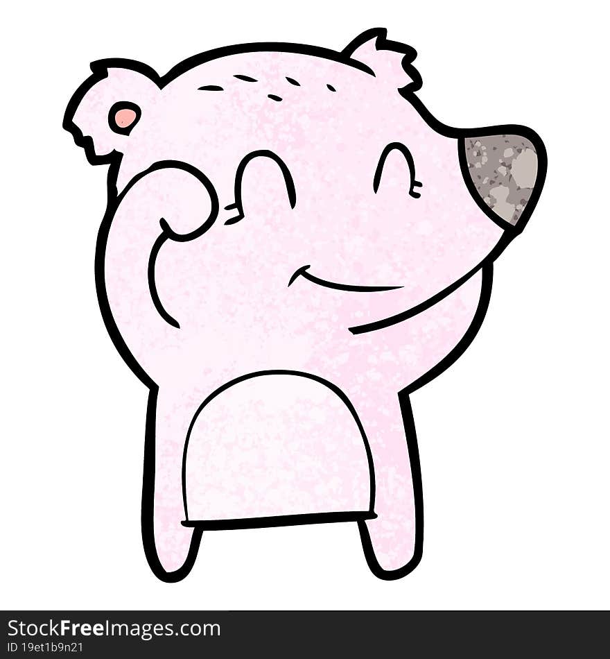 tired smiling bear cartoon. tired smiling bear cartoon