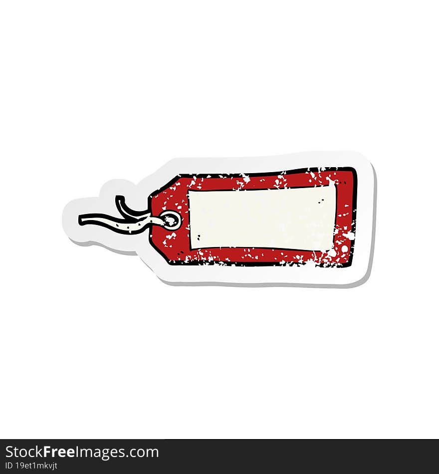 retro distressed sticker of a cartoon luggage tag