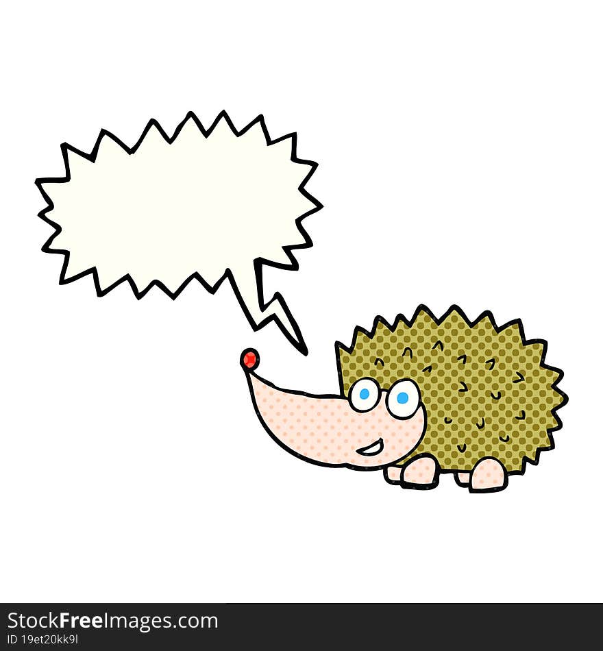 Comic Book Speech Bubble Cartoon Hedgehog