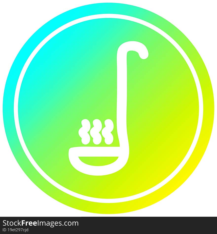 Soup Ladle Circular In Cold Gradient Spectrum