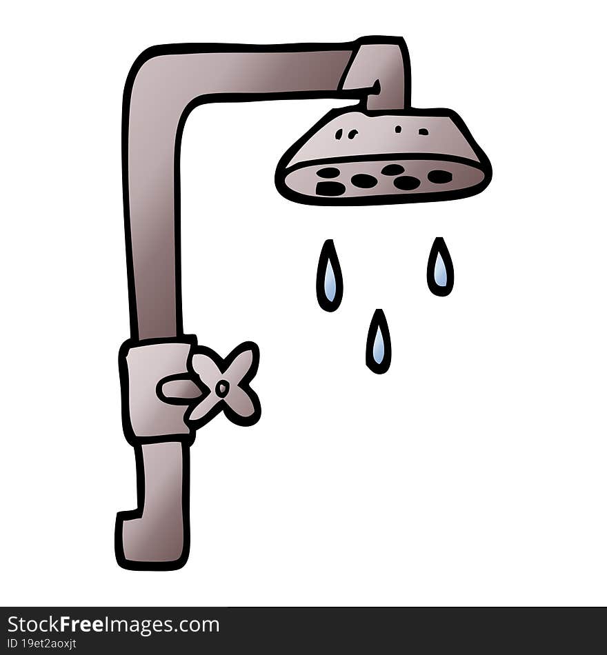 vector gradient illustration cartoon shower head