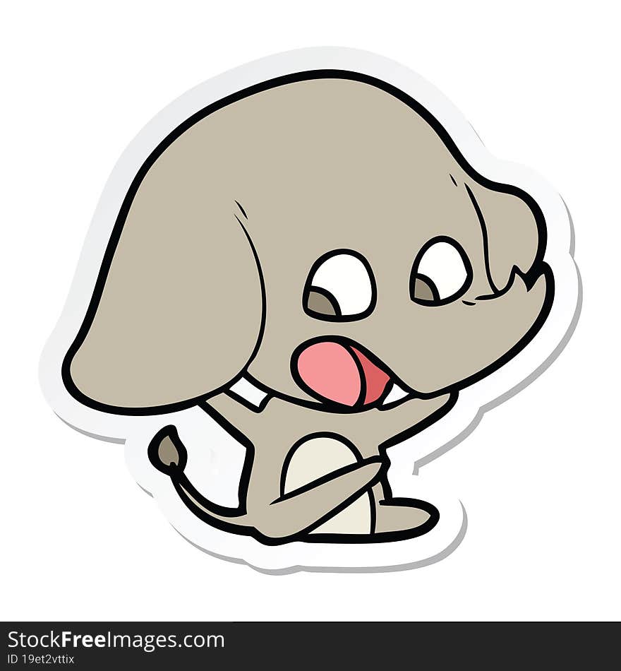 sticker of a cute cartoon elephant