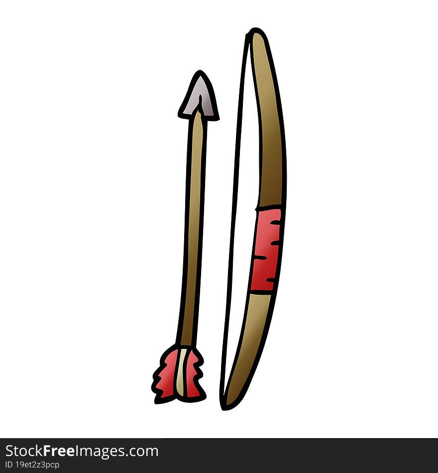 cartoon doodle bow and arrow