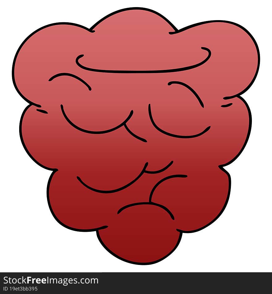 quirky gradient shaded cartoon raspberry