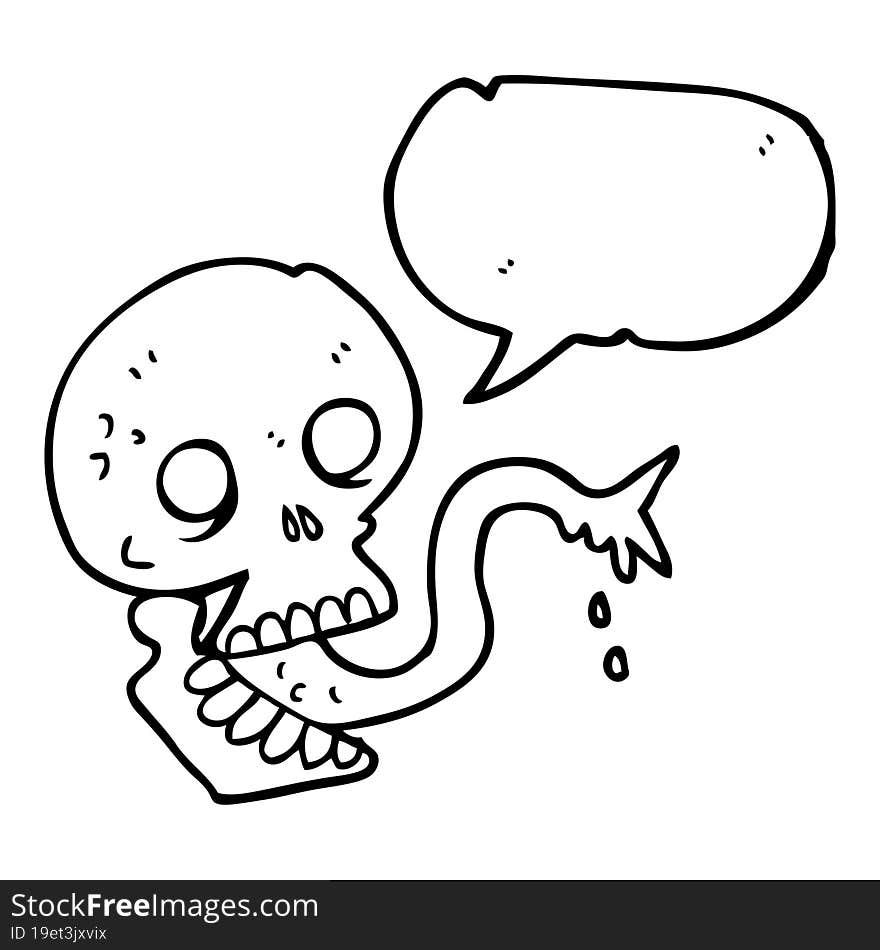 speech bubble cartoon spooky halloween skull